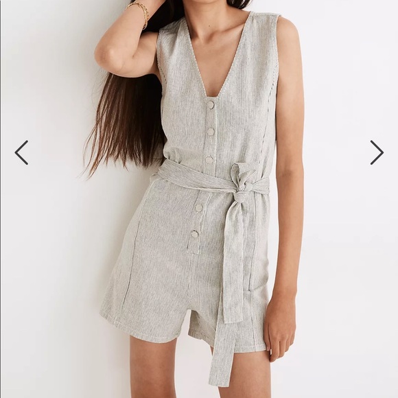Madewell Other - Madewell Striped Sleeveless tie waist romper